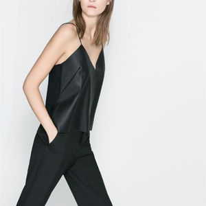 COPY - Zara Black Faux Leather Front Tank Size Medium
